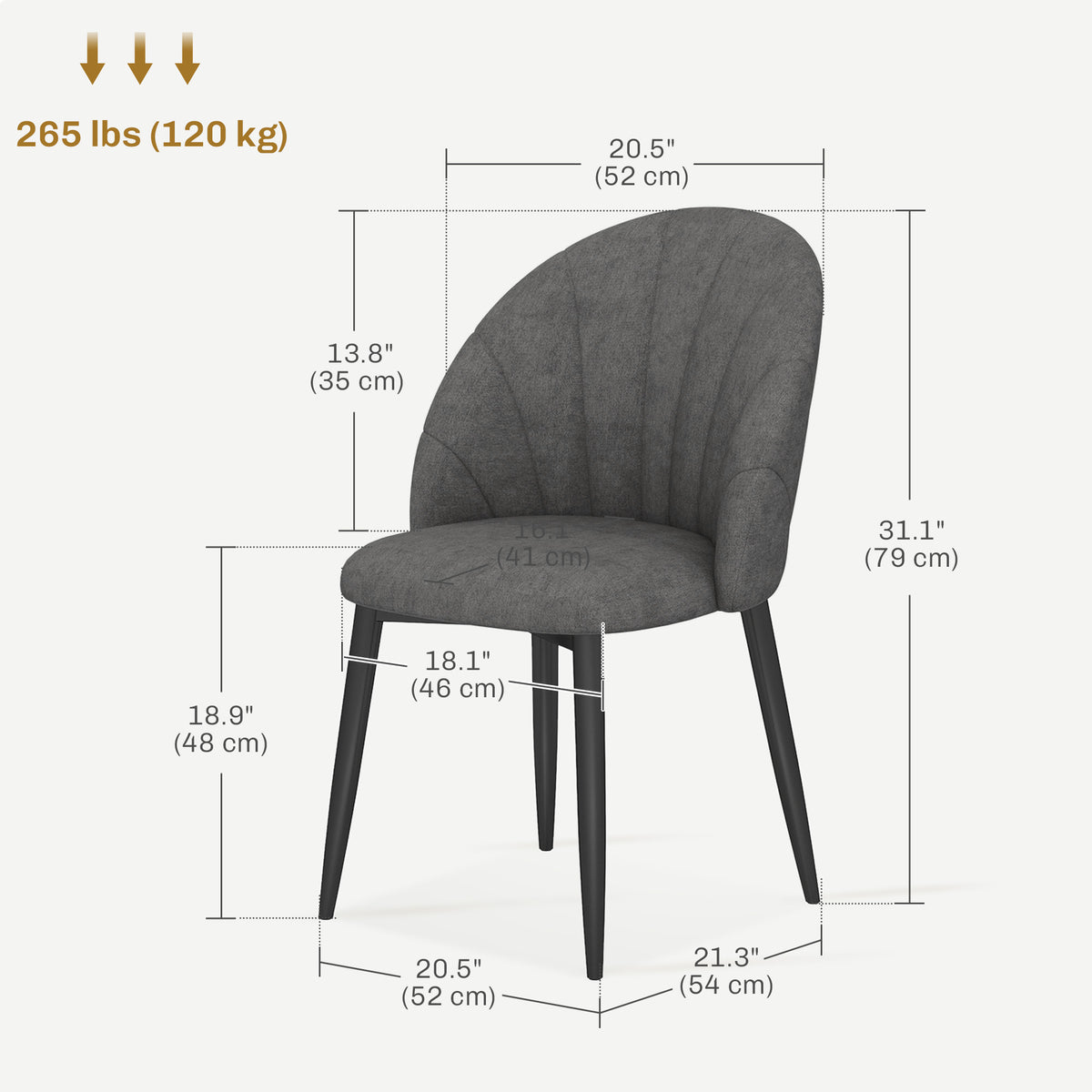 Dining chairs upholstered set of 4