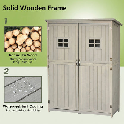 Wooden Garden Shed 4x1.5 ft with Double Doors