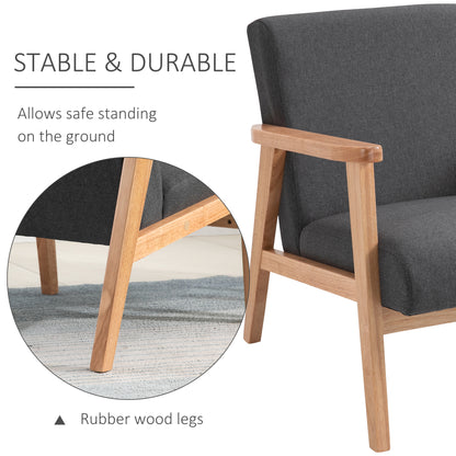 Accent Chair Mid-Century Modern Retro Fabric with Armrests