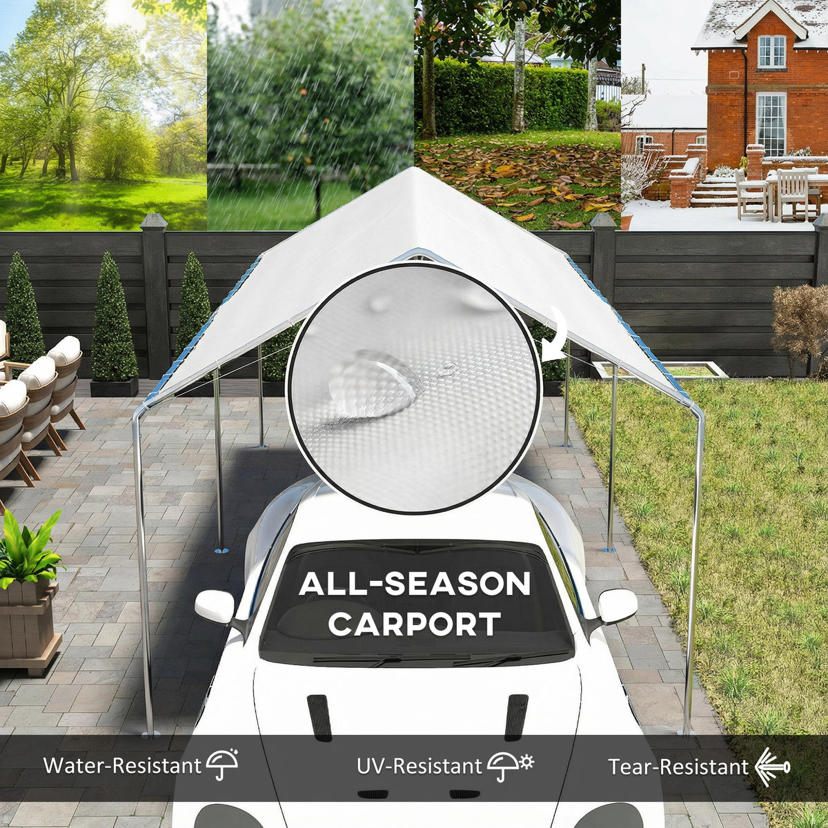 Car Shelter 10' Galvanized Steel