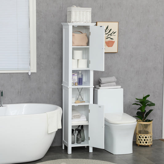 Freestanding narrow bathroom linen cabinet