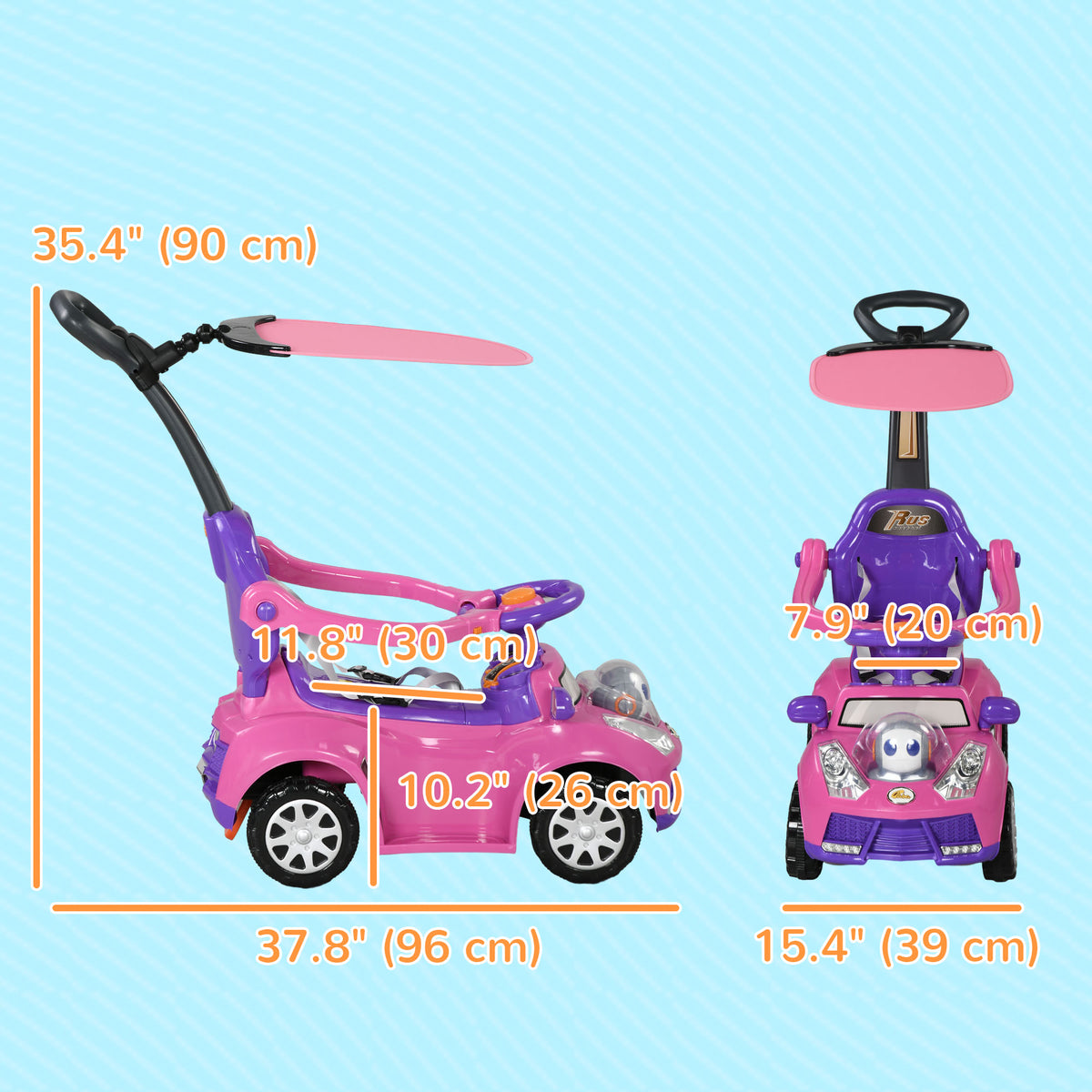 3 in 1 Kids Push Car Ride On
