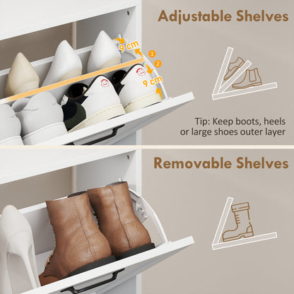 Zapatero con 4 cajones abatibles y estantes ajustables