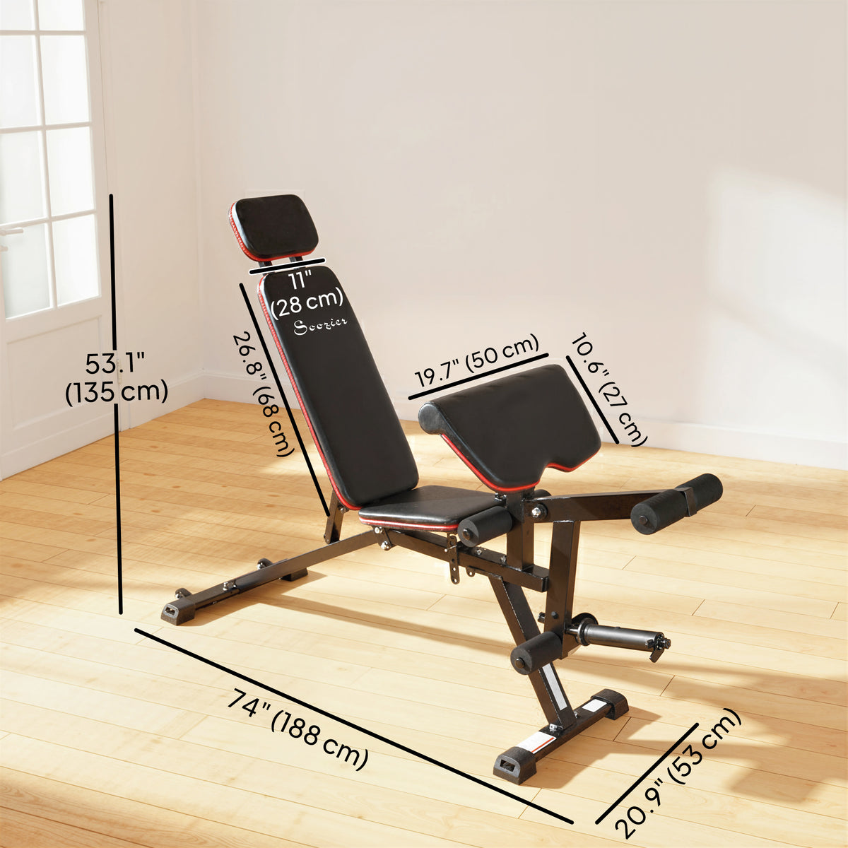 Adjustable Weight Bench with Wheels