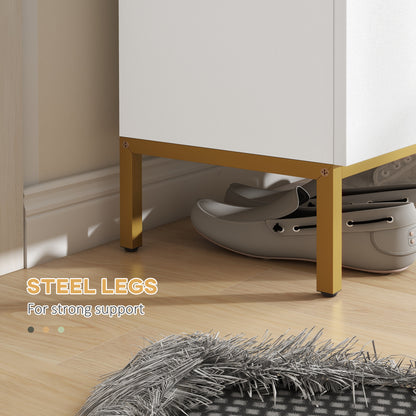 Shoe storage cabinet with adjustable shelves