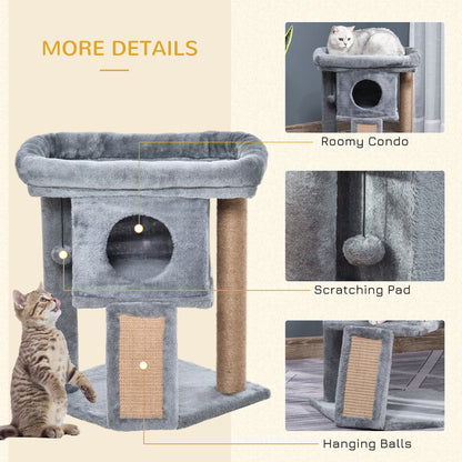 Compact Cat Tower with Perch and Cat House