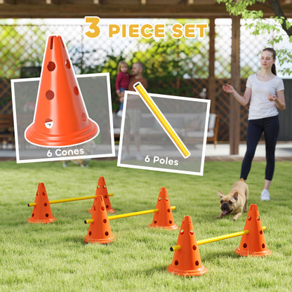 Set de agilidad para perros con conos y postes ajustables