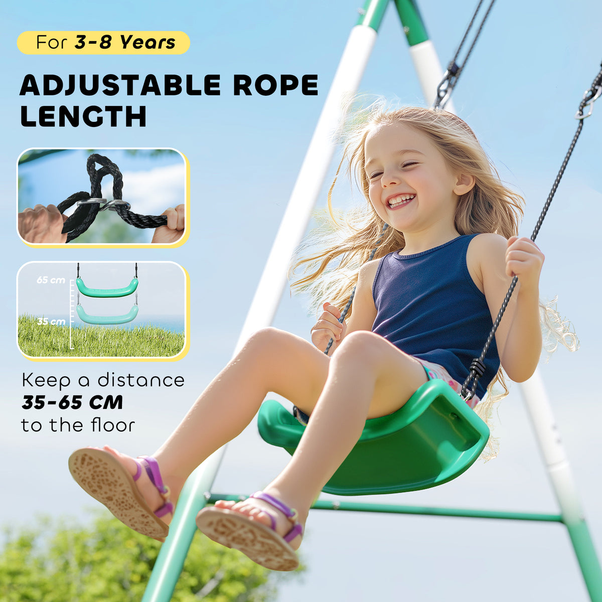 Outdoor Metal Kids Swing Set
