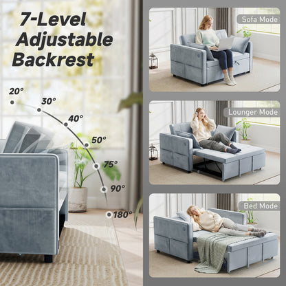 Convertible 3-in-1 Sofa Bed with USB Charging