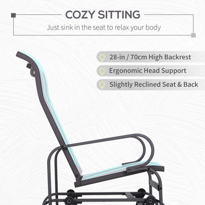 Patio Glider Chair with Breathable Mesh Fabric