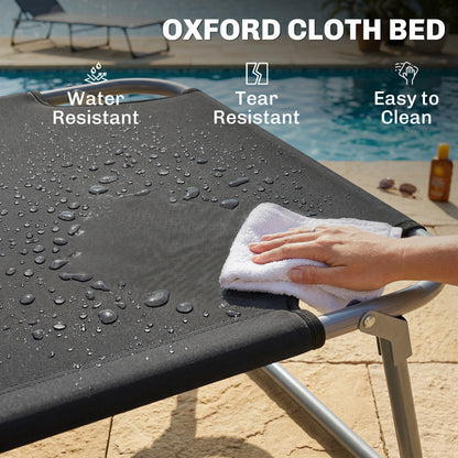 Folding Lounge Chair with Adjustable Sun Shade