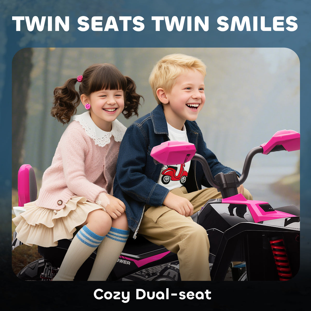 24V Kids All-Terrain 2-Seater Electric Ride-On ATV