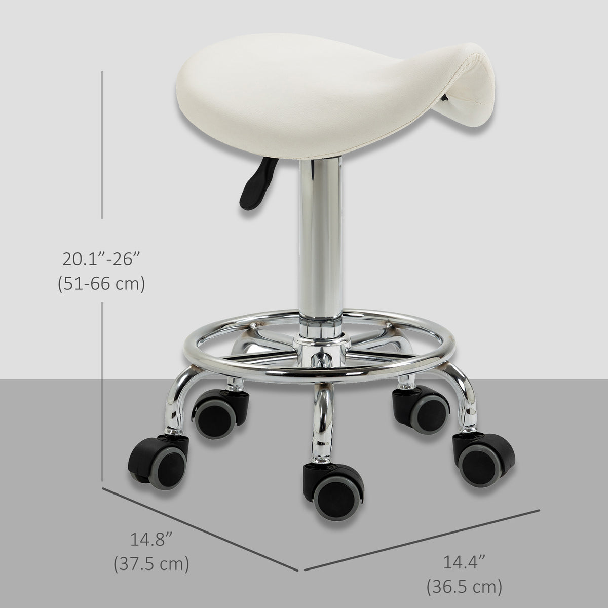 Ergonomic Rolling Salon Saddle Stool