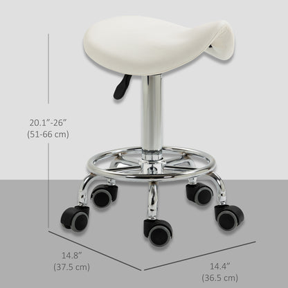 Ergonomic Rolling Salon Saddle Stool