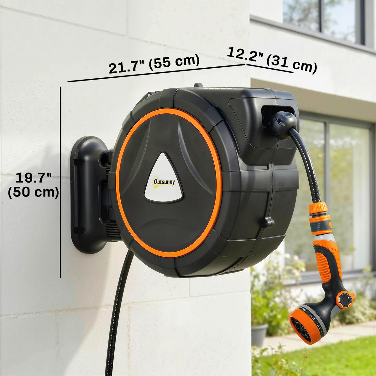 Retractable Wall-Mounted Garden Hose Reel 100ft