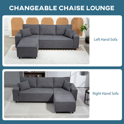 Corner Sofa with Changeable Chaise Corduroy