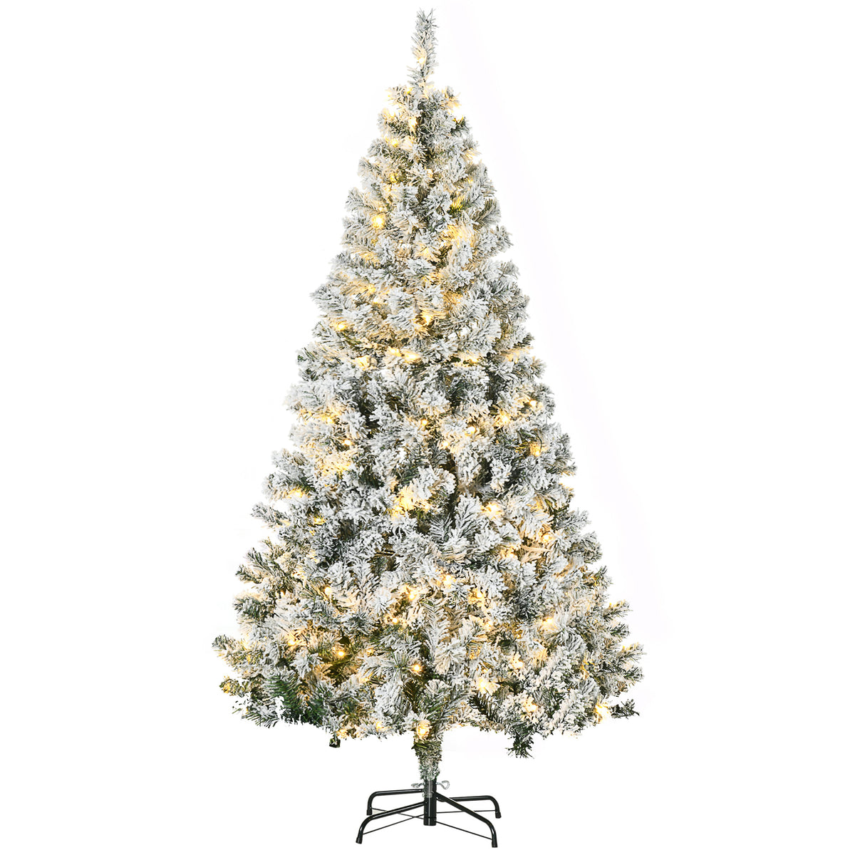 Árbol de Navidad artificial preiluminado de 6 pies LED blanco cálido