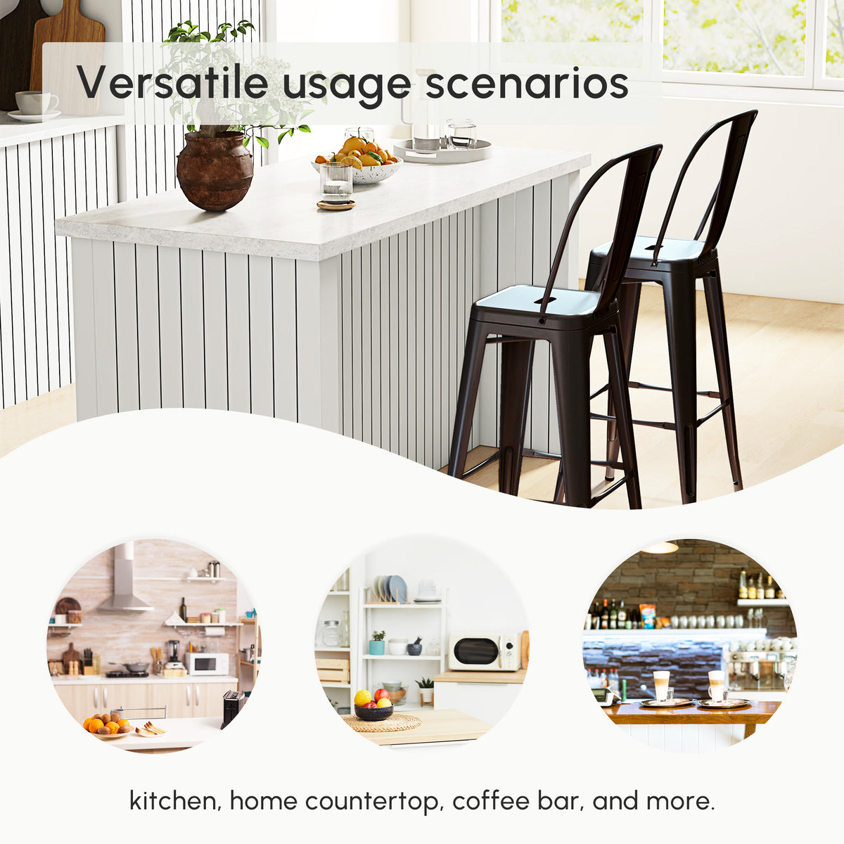 Swivel adjustable bar stools set of 2