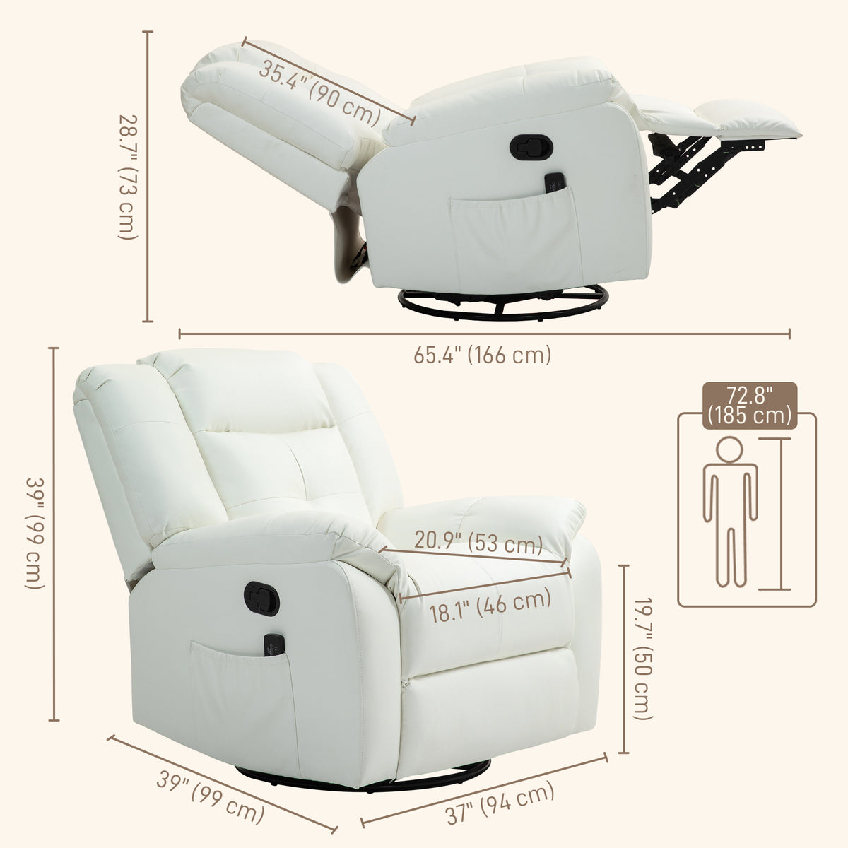 Vibration Massage Recliner Chair Faux Leather