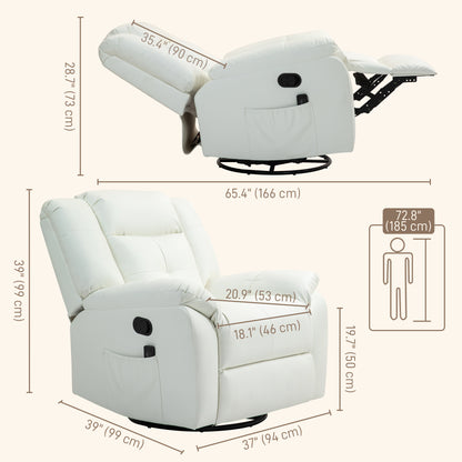 Vibration Massage Recliner Chair Faux Leather