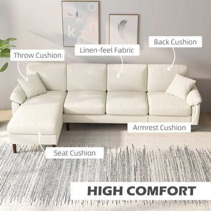 L-Shaped Sectional Sofa with Reversible Chaise Lounge