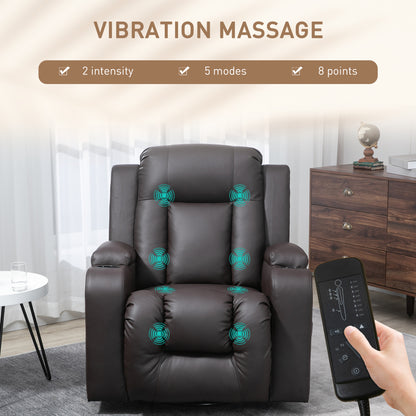 Swivel Massage Reclining Chair Faux Leather