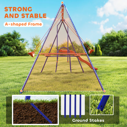 4-in-1 Outdoor Kids Swing and Play Set