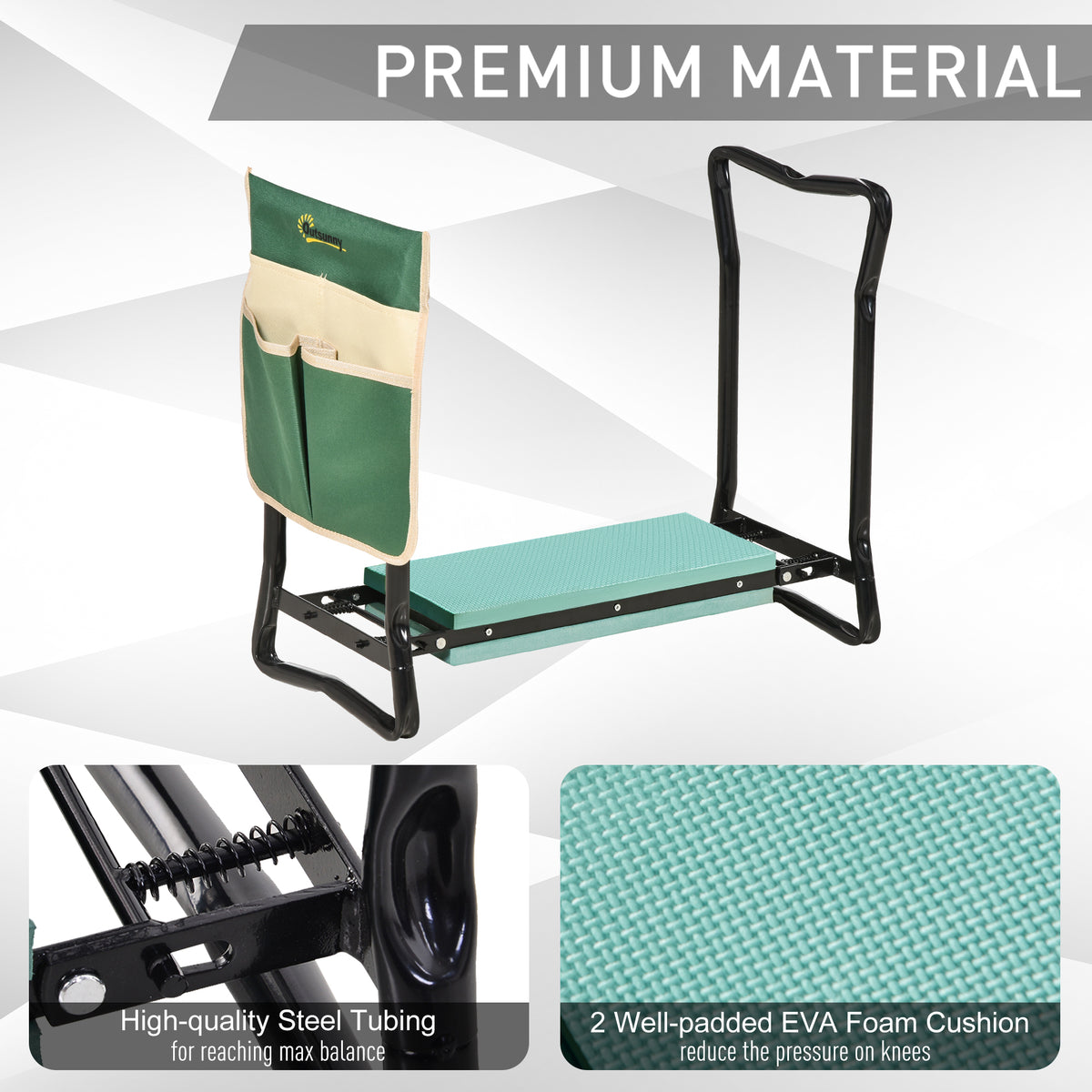 Garden kneeler foldable with EVA foam cushion pad