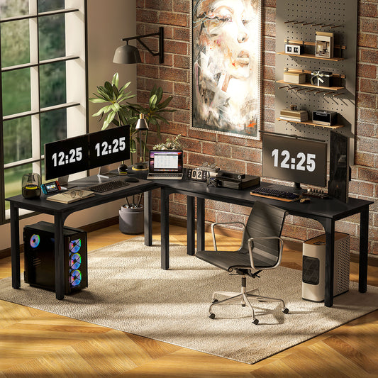 Computer Desk Industrial 71-inch Wood Grain Surface
