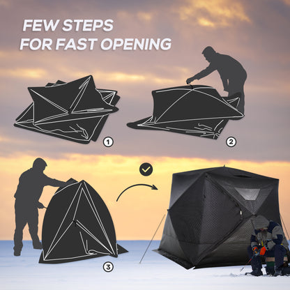 Tienda de pesca sobre hielo aislada para 4 personas