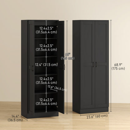 Tall kitchen pantry storage cabinet made of particle board