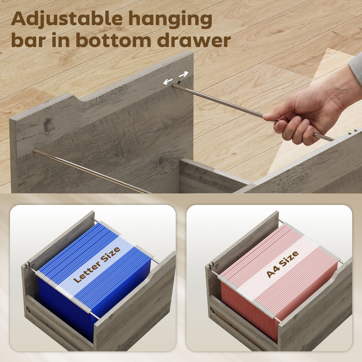 Mobile File Cabinet with Power Outlets and Lock