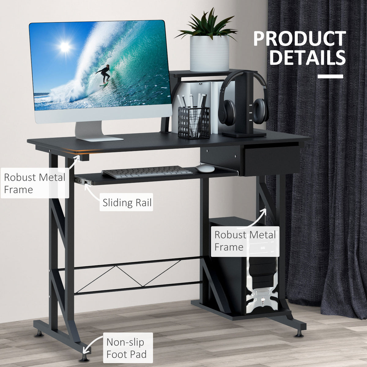 Modern computer desk with storage