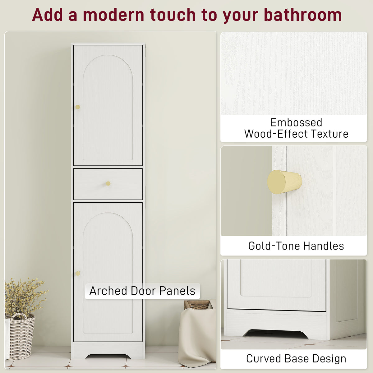 Armario estrecho para baño de 170 cm