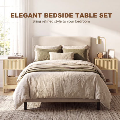 Modern nightstand with drawer — Set of 2