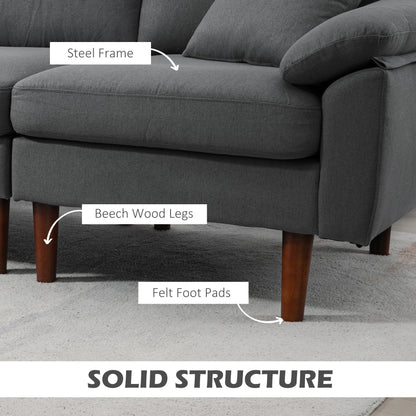 L-Shaped Sectional Sofa with Reversible Chaise Lounge