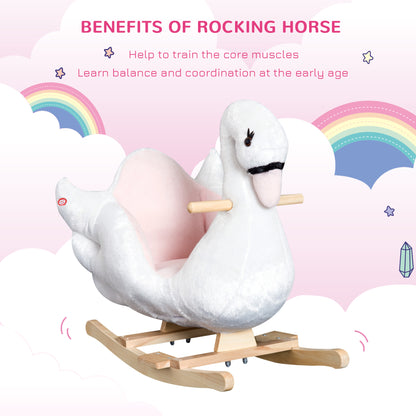 Caballo mecedor sonoro de cisne para bebé