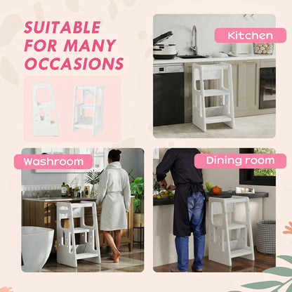 Escalón de cocina infantil regulable de 2 peldaños