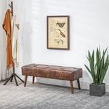 Tufted PU leather bedroom bench
