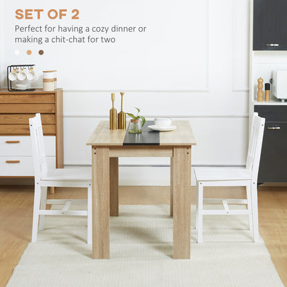 Dining Chairs Set of 2 Pine Wood
