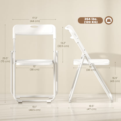 Plastic Folding Chairs with Steel Frame — Set of 6