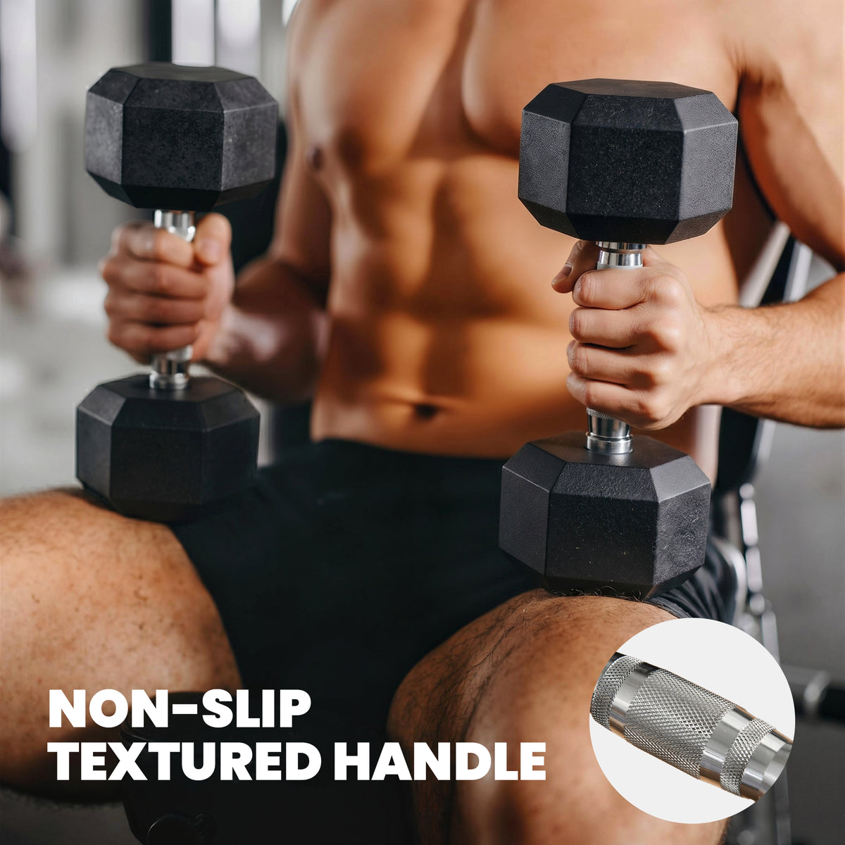 Hex Dumbbell Weight Set with Vertical Rack