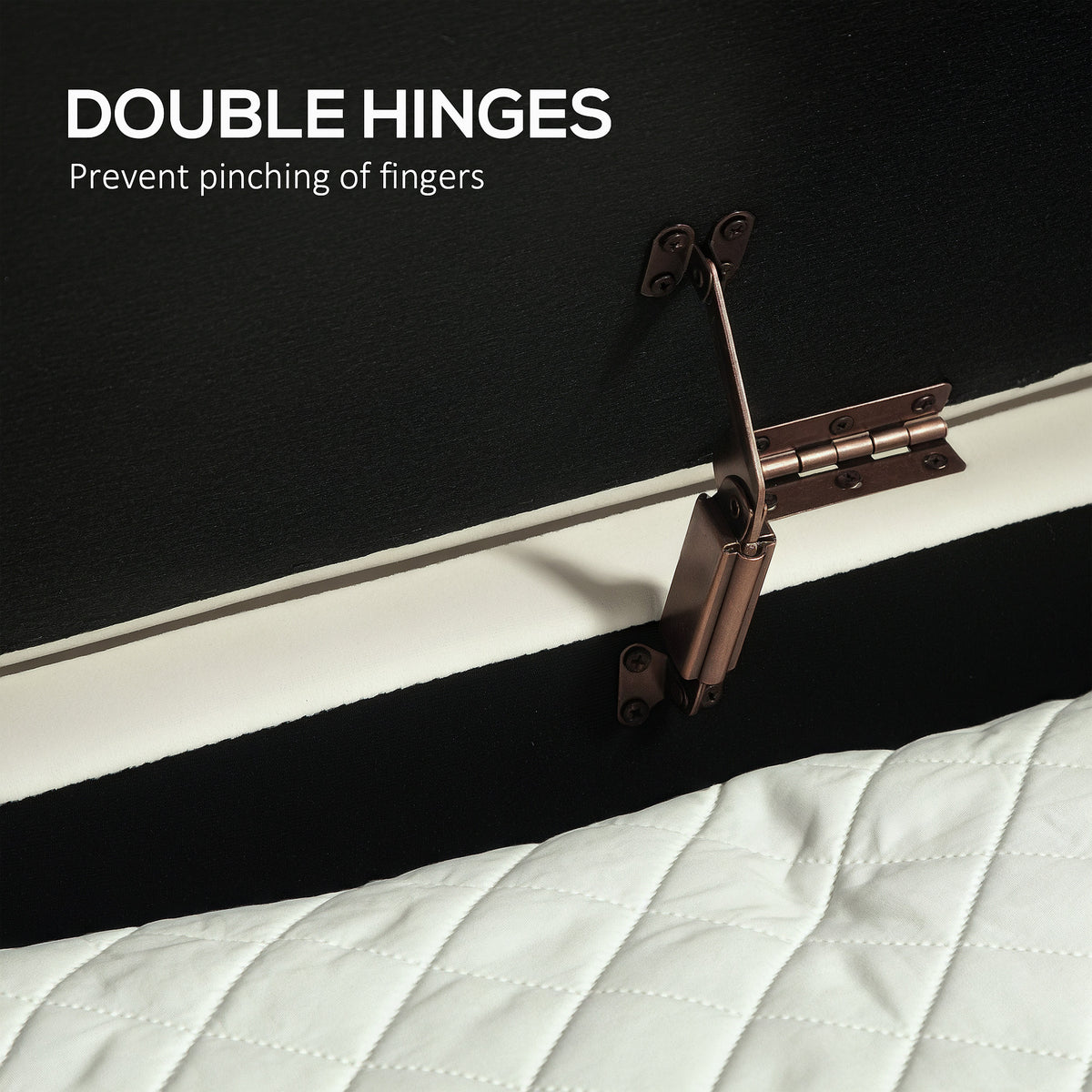 Channel Tufted Storage Bench with Golden Legs