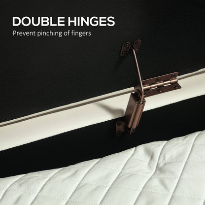 Channel Tufted Storage Bench with Golden Legs
