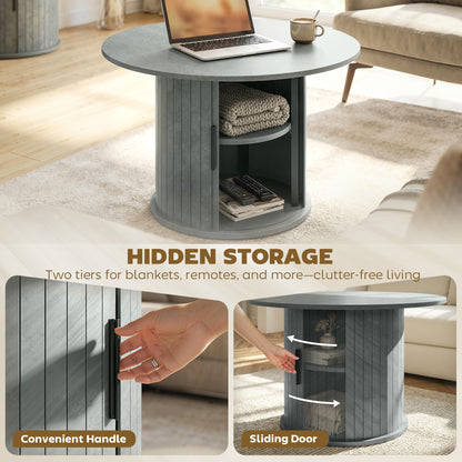 Round coffee table hidden storage 31.5 inch