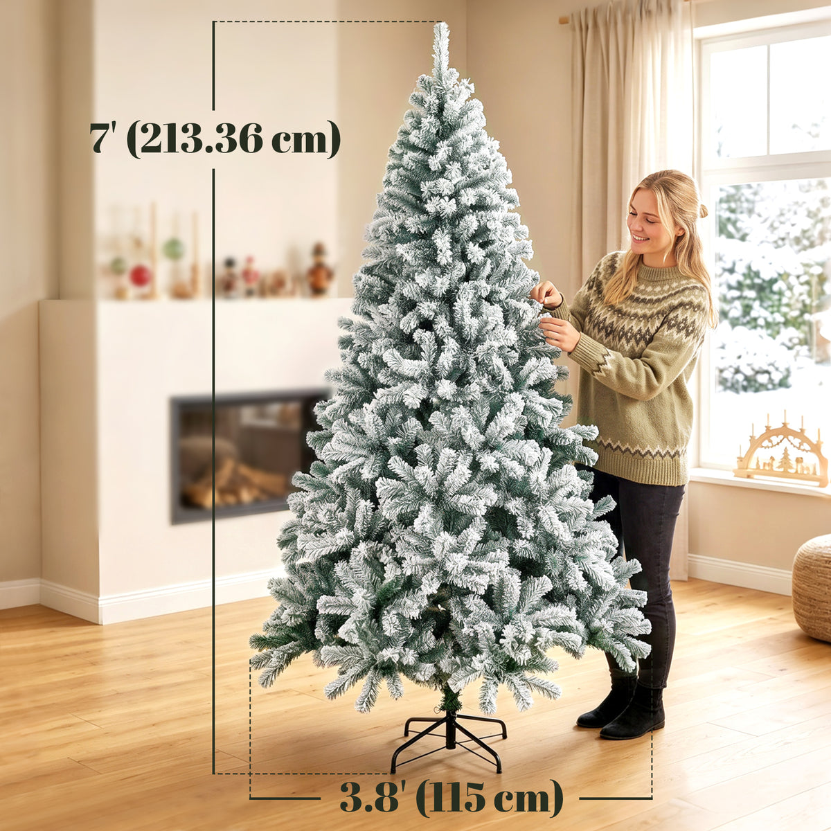 Snow flocked artificial Christmas tree 183 cm