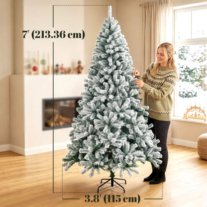 Snow flocked artificial Christmas tree 183 cm