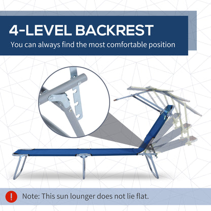 Folding Lounge Chair with Adjustable Sun Shade