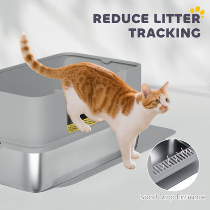 Stainless Steel High Sided Cat Litter Box