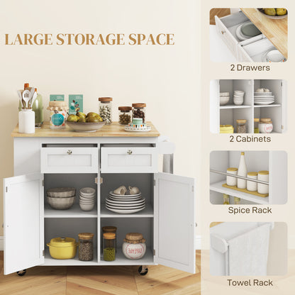 Rolling kitchen island with adjustable shelves